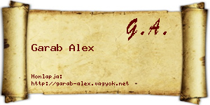 Garab Alex névjegykártya